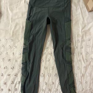 Dark Green Mesh Leggings